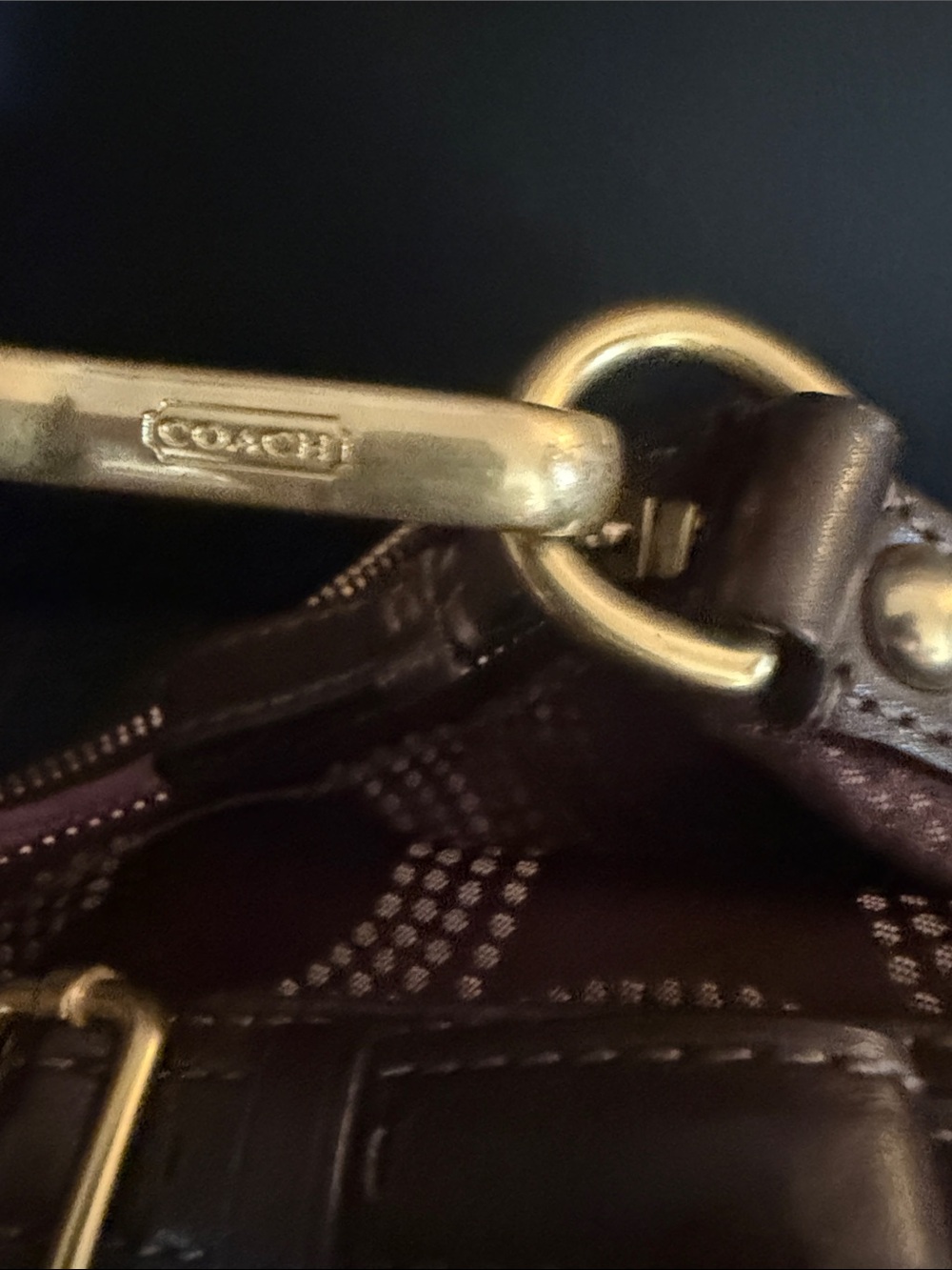 Coach Brown Circle Signature Jacquard Shoulder Bag - Picture 5 of 9